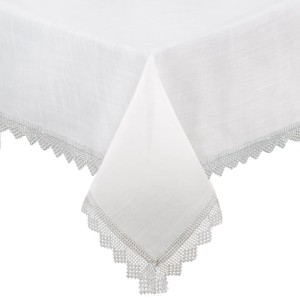 Obrus 140x220cm naturalny srebrny  Eliana