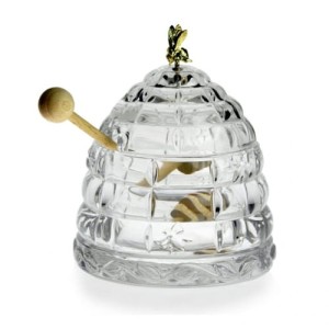 Pojemnik na miód kryształowy z pszczółką