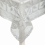 Obrus szydełkowy 140x240cm srebrny