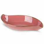 Patera 36x19x6 cm Sibel ciemno różowy złoty