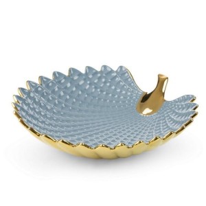 Patera dekoracyjna hiral 33x33x8 niebiesko złota